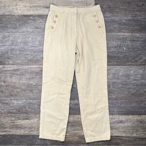 Zara tan straight leg high rise jeans size large L B176